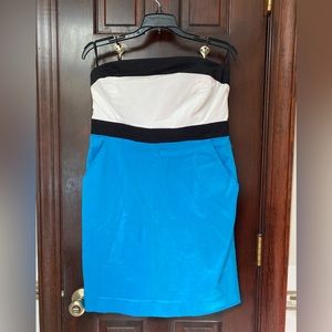 Strapless Color-block cocktail dress
